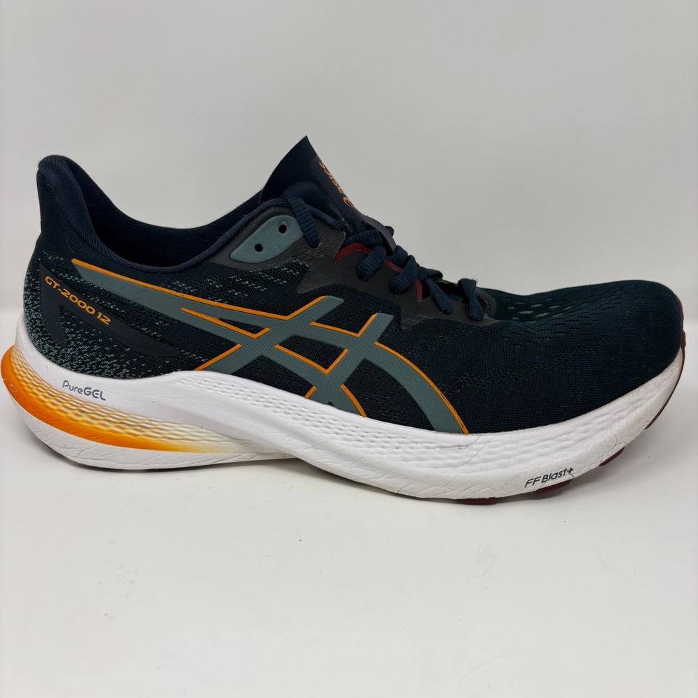 ASICS GT-2000 12 Men's Size 10.5 Blue Orange Athletic Running Shoes (1011B691)